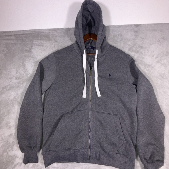 Polo Ralph Lauren Other - Polo Ralph Lauren Mens Hoodie Large Grey Full Zip Pony Logo Streetwear Classic